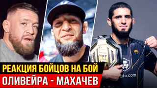 БЕШЕНАЯ РЕАКЦИЯ бойцов UFC на бой Ислам Махачев vs Оливейра. Конор, Хабиб, Чимаев. НОВОСТИ ММА