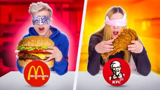 ОТГАДАЙ ЕДУ и ПОЛУЧИ 100.000 рублей! Пробуем Еду Закрытыми Глазами: Макдональдс, КФС!
